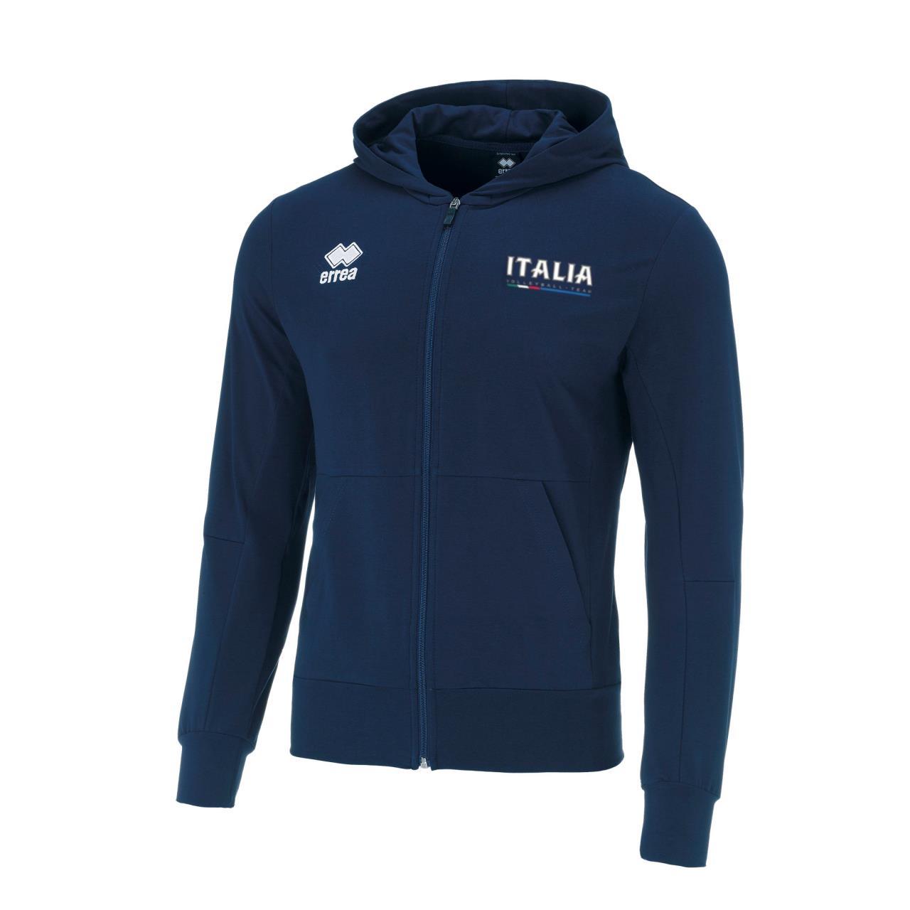 FELPA UOMO COTONE CAPPUCCIO ZIP VOLLEY ITALIA PHILIP 2023